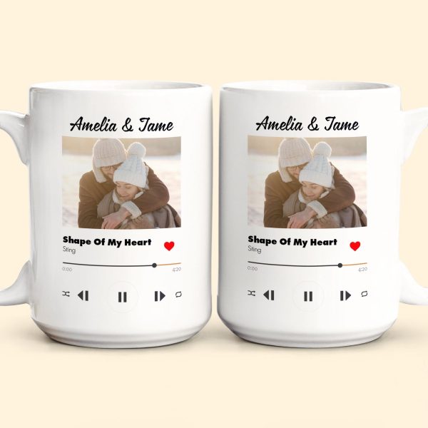 Custom Photo Favorite Couple Song - Personalized Ceramic Mug - Gift For Couple, Husband Wife NH96
