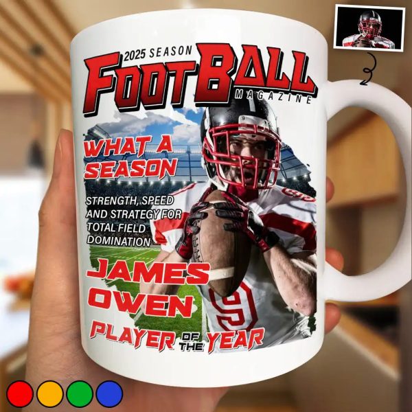 Custom Photo Football Magazine - Personalized Mug Custom Photo Football Magazine - Personalized Mug