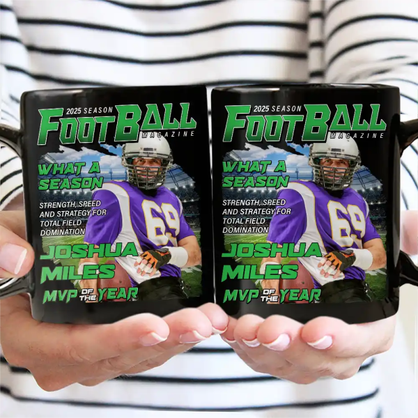 Custom Photo Football Magazine - Personalized Mug Custom Photo Football Magazine - Personalized Mug