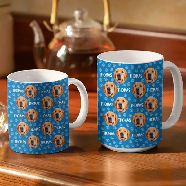Custom Photo Funny Pet Face Pattern Dog Cat Family - Personalized White Edge-to-Edge Mug Custom Photo Funny Pet Face Pattern Dog Cat Family - Personalized White Edge-to-Edge Mug
