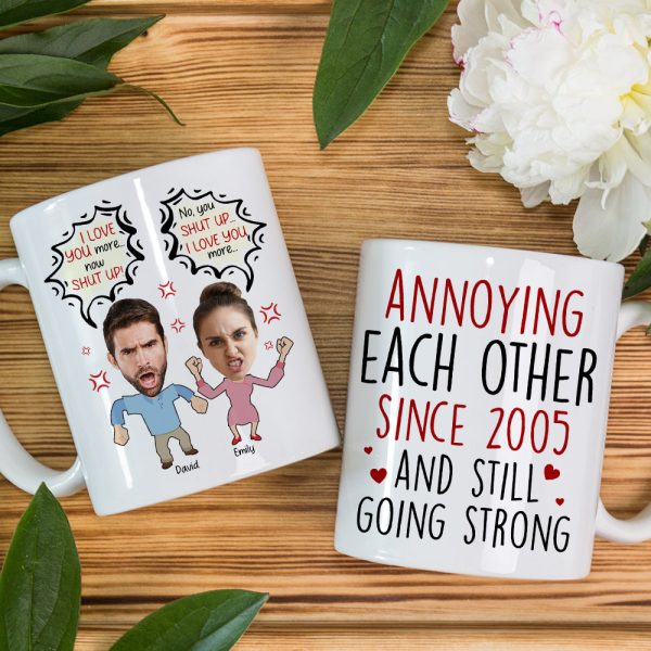 Custom Photo Gifts For Couple Coffee Mug Annoying Each Other