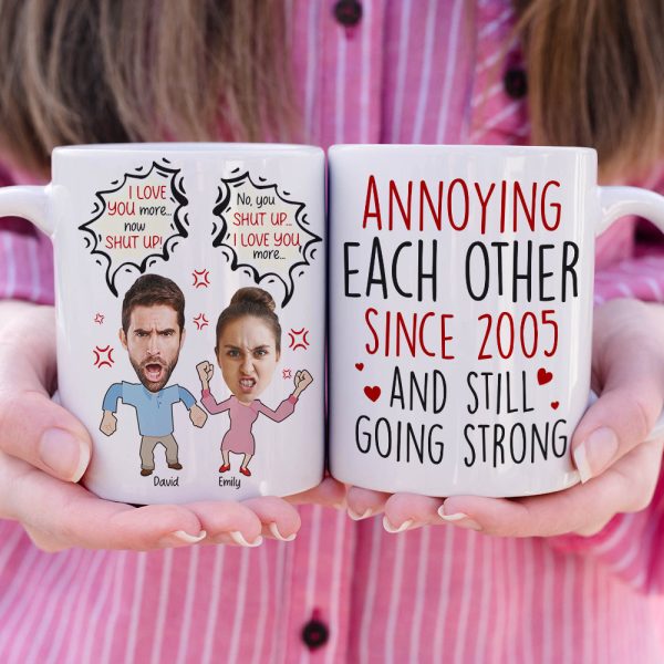 Custom Photo Gifts For Couple Coffee Mug Annoying Each Other