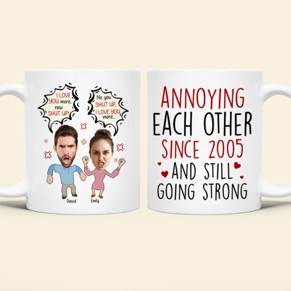 Custom Photo Gifts For Couple Coffee Mug Annoying Each Other