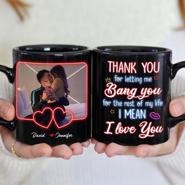 Custom Photo Gifts For Couple Coffee Mug Thank You For Letting Me Bang You