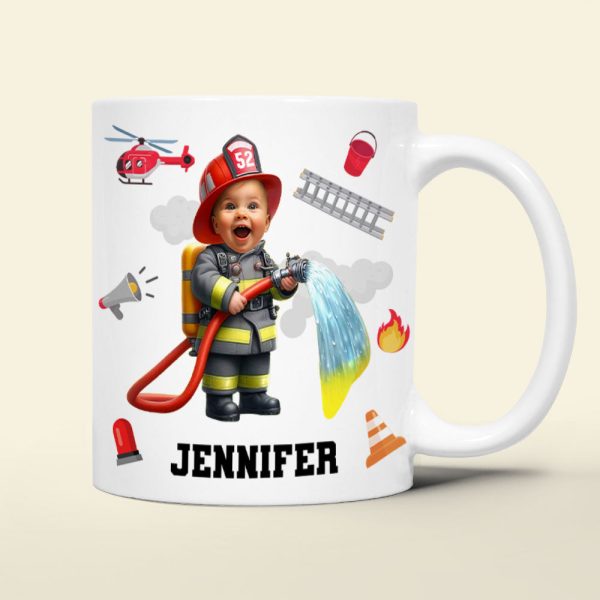 Custom Photo Gifts For Kid Firefighter Coffee Mug 05ohti061224 Custom Photo Gifts For Kid Firefighter Coffee Mug 05ohti061224
