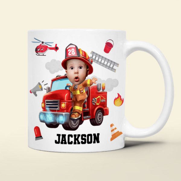 Custom Photo Gifts For Kid Firefighter Coffee Mug 05ohti061224 Custom Photo Gifts For Kid Firefighter Coffee Mug 05ohti061224