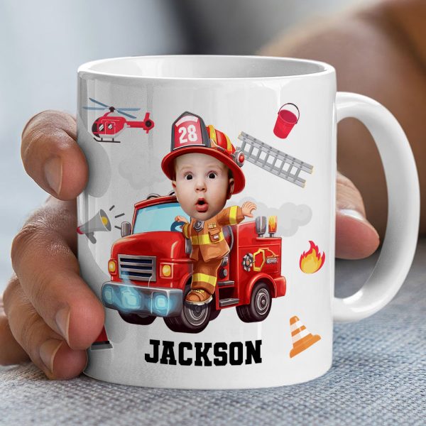 Custom Photo Gifts For Kid Firefighter Coffee Mug 05ohti061224 Custom Photo Gifts For Kid Firefighter Coffee Mug 05ohti061224