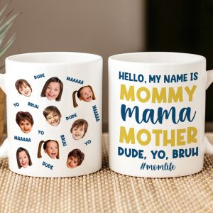 Custom Photo Gifts For Mom Coffee Mug Hello My Name Is Mommy