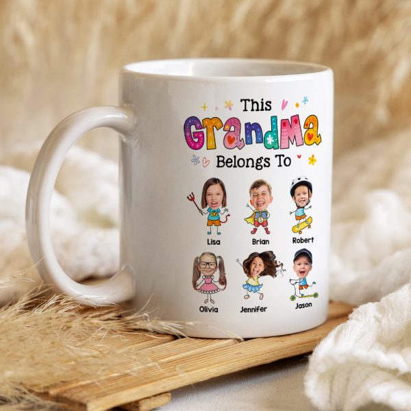 Custom Photo Gifts For Mom Grandma Personalized Coffee Mug This Grandma Belongs To