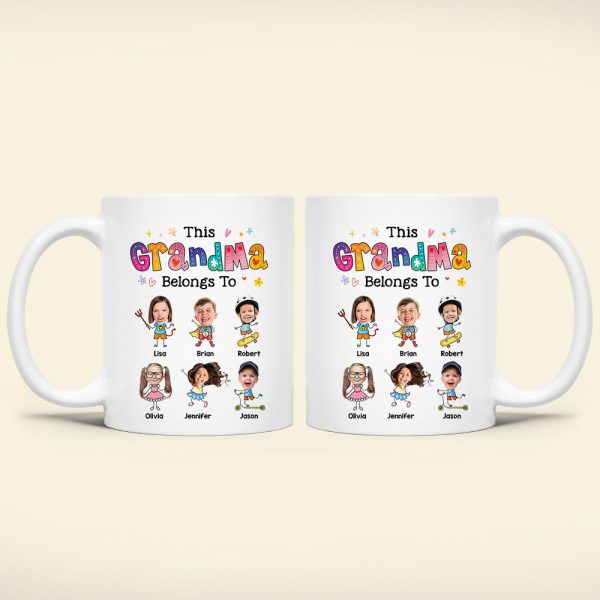 Custom Photo Gifts For Mom Grandma Personalized Coffee Mug This Grandma Belongs To