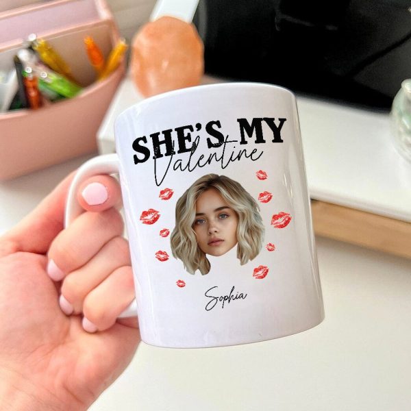 Custom Photo He/She's My Valentine Couple Mug HO82 893362 Custom Photo He/She's My Valentine Couple Mug HO82 893362