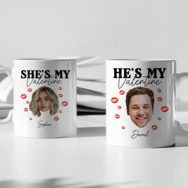 Custom Photo He/She's My Valentine Couple Mug HO82 893362 Custom Photo He/She's My Valentine Couple Mug HO82 893362