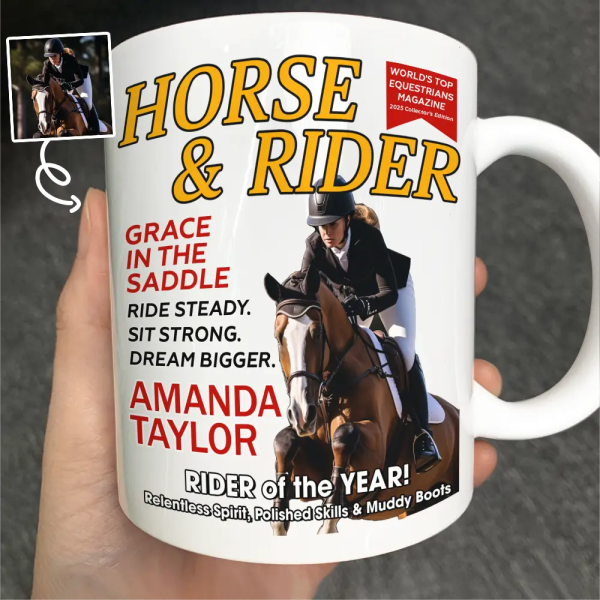 Custom Photo Horse And Rider Magazine - Personalized Mug Custom Photo Horse And Rider Magazine - Personalized Mug