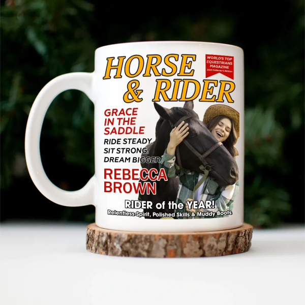 Custom Photo Horse And Rider Magazine - Personalized Mug Custom Photo Horse And Rider Magazine - Personalized Mug
