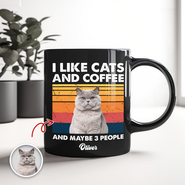 Custom Photo I Like Cats And Coffee Personalized Black Mug Gift For Cat Lovers LM32 895035 Custom Photo I Like Cats And Coffee Personalized Black Mug Gift For Cat Lovers LM32 895035