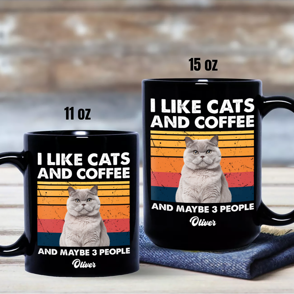 Custom Photo I Like Cats And Coffee Personalized Black Mug Gift For Cat Lovers LM32 895035 Custom Photo I Like Cats And Coffee Personalized Black Mug Gift For Cat Lovers LM32 895035