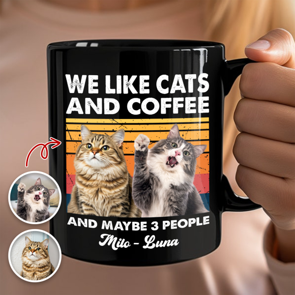 Custom Photo I Like Cats And Coffee Personalized Black Mug Gift For Cat Lovers LM32 895035 Custom Photo I Like Cats And Coffee Personalized Black Mug Gift For Cat Lovers LM32 895035