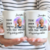 Custom Photo Inner Peace Begins With Four Words - Personalized Mug Custom Photo Inner Peace Begins With Four Words - Personalized Mug