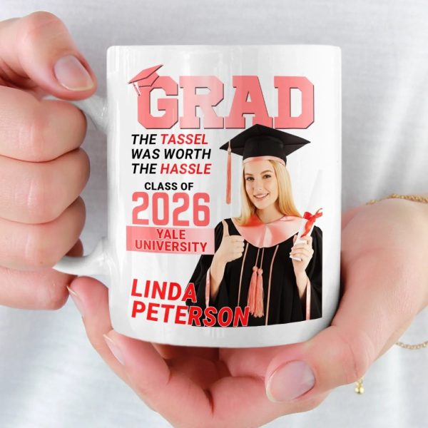 Custom Photo Magazine Mug - Personalized Graduation Gifts For Him, Her - The Tassel Is Worth The Hassle Custom Photo Magazine Mug - Personalized Graduation Gifts For Him, Her - The Tassel Is Worth The Hassle