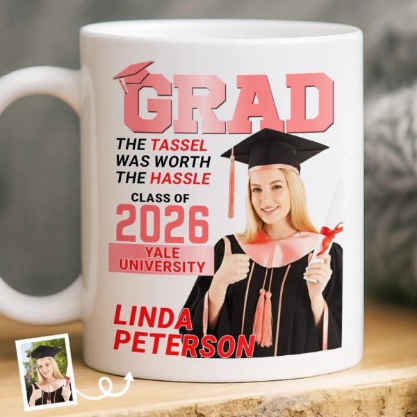 Custom Photo Magazine Mug - Personalized Graduation Gifts For Him, Her - The Tassel Is Worth The Hassle Custom Photo Magazine Mug - Personalized Graduation Gifts For Him, Her - The Tassel Is Worth The Hassle