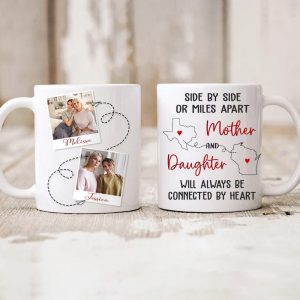 Custom Photo Mother & Daughter Will Always Be Connected Family Mug N304 890167
