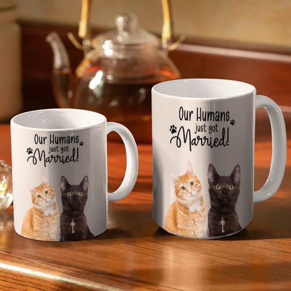 Custom Photo My Humans Are Getting Engaged Married - Personalized White Edge-to-Edge Mug Custom Photo My Humans Are Getting Engaged Married - Personalized White Edge-to-Edge Mug