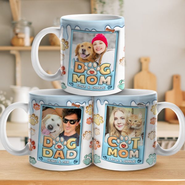 Custom Photo My Kids Have Four Feet - Dog & Cat Personalized Custom 3D Inflated Effect Printed Mug - Christmas Gift For Pet Owners, Pet Lovers