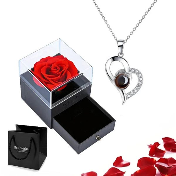 Custom Photo Projection Heart Necklace Gift Set Custom Photo Projection Heart Necklace Gift Set