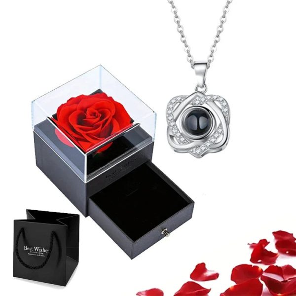 Custom Photo Projection Heart Necklace Gift Set Custom Photo Projection Heart Necklace Gift Set