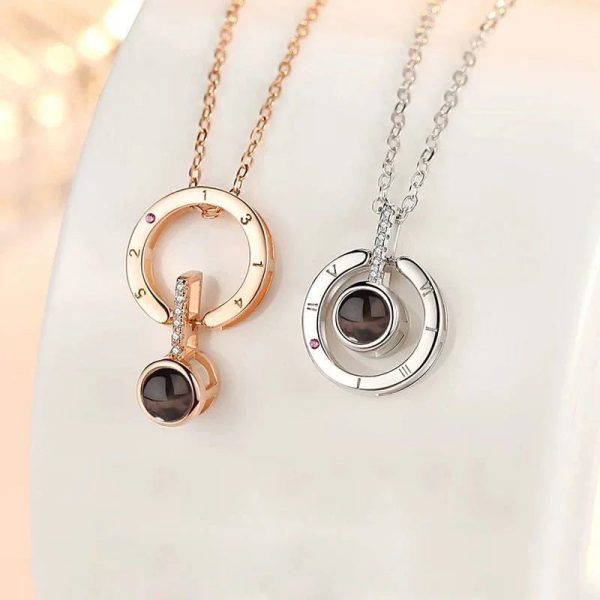 Custom Photo Projection Heart Necklace Gift Set Custom Photo Projection Heart Necklace Gift Set