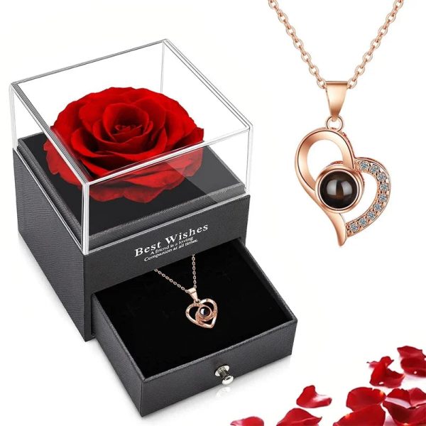 Custom Photo Projection Heart Necklace Gift Set Custom Photo Projection Heart Necklace Gift Set