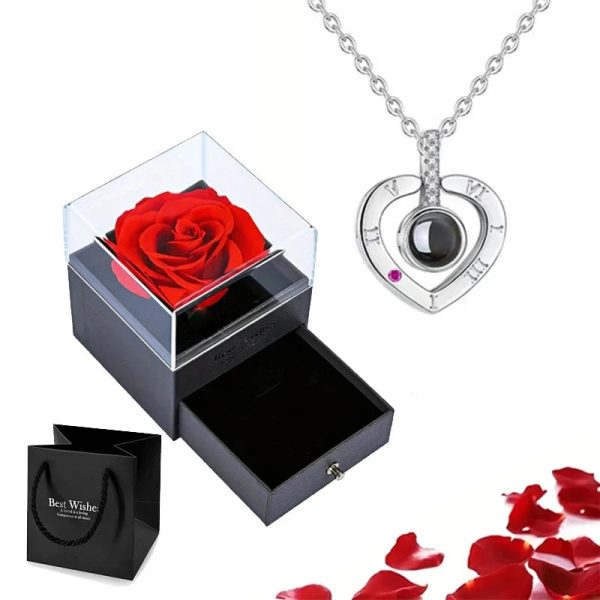 Custom Photo Projection Heart Necklace Gift Set Custom Photo Projection Heart Necklace Gift Set
