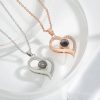 Custom Photo Projection Heart Necklace Gift Set Custom Photo Projection Heart Necklace Gift Set