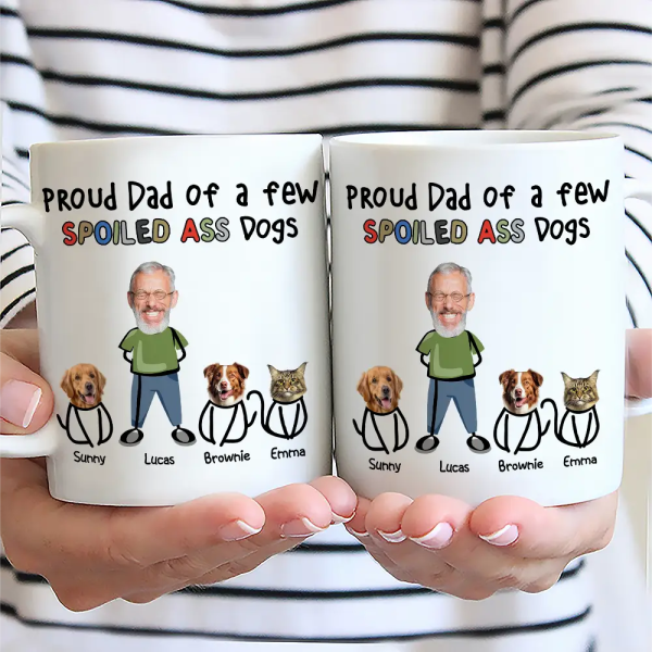 Custom Photo Proud Dog Dad - Personalized Mug Custom Photo Proud Dog Dad - Personalized Mug