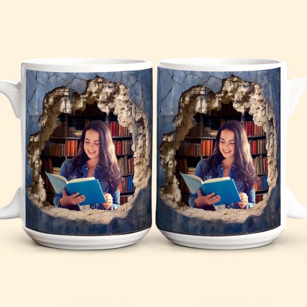 Custom Photo Reading Books - Personalized Photo Mug Custom Photo Reading Books - Personalized Photo Mug