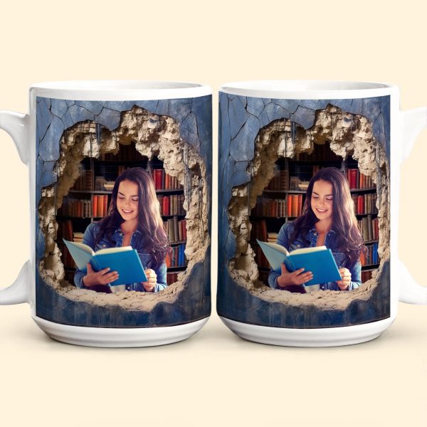 Custom Photo Reading Books - Personalized Photo Mug Custom Photo Reading Books - Personalized Photo Mug
