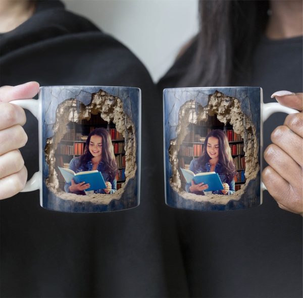 Custom Photo Reading Books - Personalized Photo Mug Custom Photo Reading Books - Personalized Photo Mug