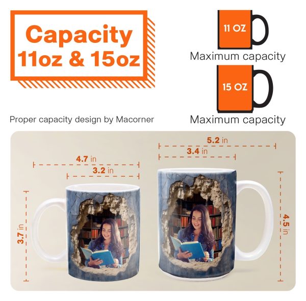 Custom Photo Reading Books - Personalized Photo Mug Custom Photo Reading Books - Personalized Photo Mug