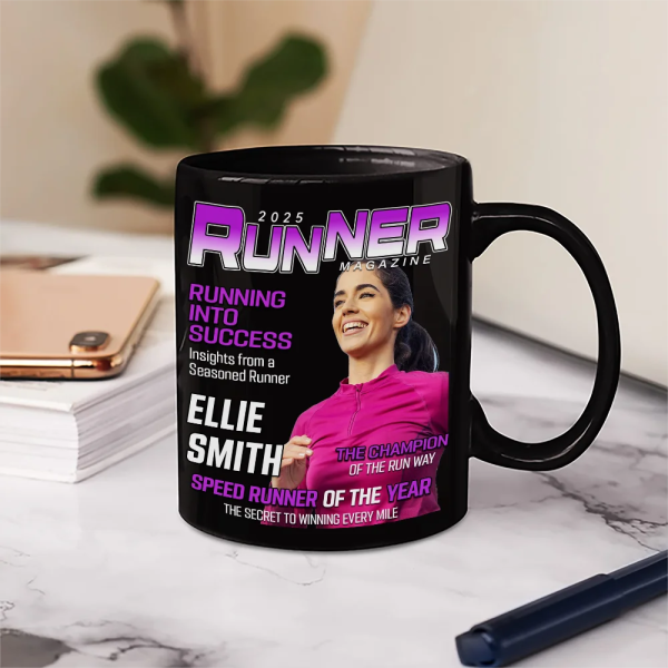 Custom Photo Runner Magazine - Personalized Mug Custom Photo Runner Magazine - Personalized Mug