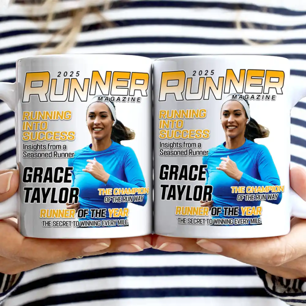 Custom Photo Runner Magazine - Personalized Mug Custom Photo Runner Magazine - Personalized Mug