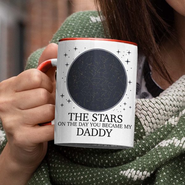 Custom Photo Star Map On The Day You Became My Daddy - Gift For Father, Papa - Personalized Custom Accent Mug Custom Photo Star Map On The Day You Became My Daddy - Gift For Father, Papa - Personalized Custom Accent Mug