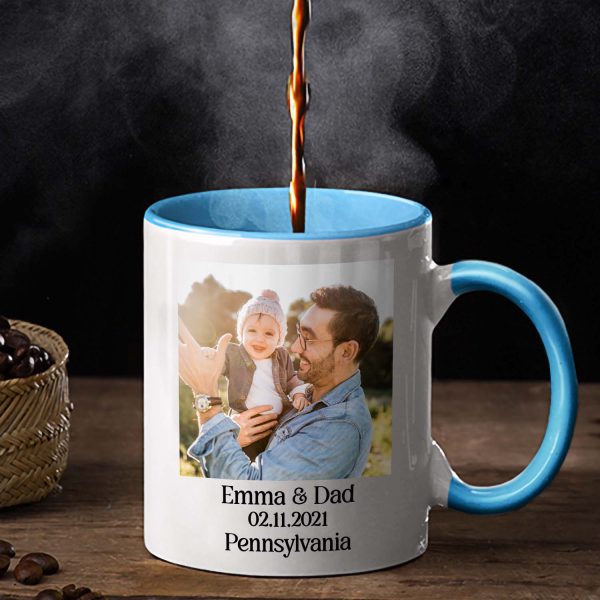 Custom Photo Star Map On The Day You Became My Daddy - Gift For Father, Papa - Personalized Custom Accent Mug Custom Photo Star Map On The Day You Became My Daddy - Gift For Father, Papa - Personalized Custom Accent Mug