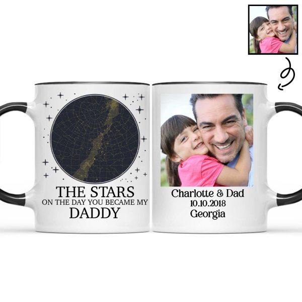 Custom Photo Star Map On The Day You Became My Daddy - Gift For Father, Papa - Personalized Custom Accent Mug Custom Photo Star Map On The Day You Became My Daddy - Gift For Father, Papa - Personalized Custom Accent Mug