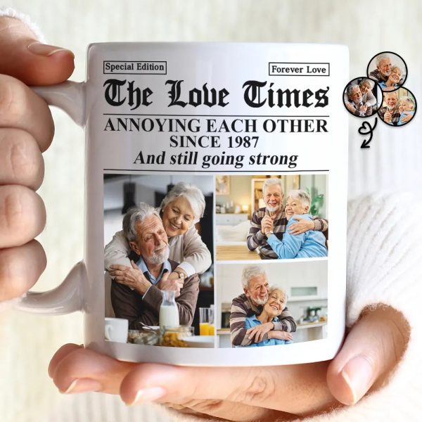 Custom Photo The Love Times Newspaper Theme - Personalized Mug Custom Photo The Love Times Newspaper Theme - Personalized Mug