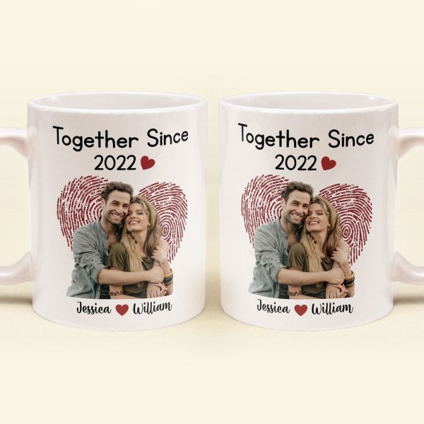 Custom Photo Together Since - Personalized Ceramic Mug - Gift For Couple, Husband Wife NH96