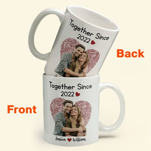 Custom Photo Together Since - Personalized Ceramic Mug - Gift For Couple, Husband Wife NH96