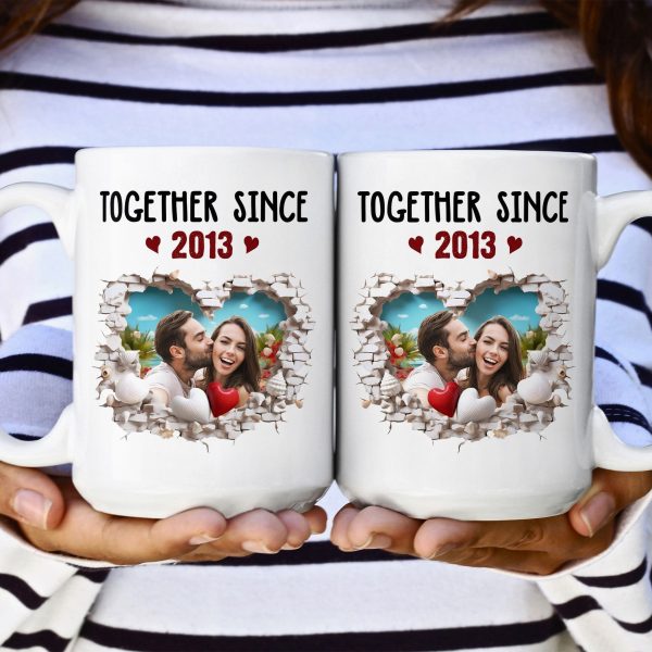 Custom Photo Together Since Anniversary Gift - Personalized Ceramic Mug - Gift For Couple, Husband Wife NH96 Custom Photo Together Since Anniversary Gift - Personalized Ceramic Mug - Gift For Couple, Husband Wife NH96