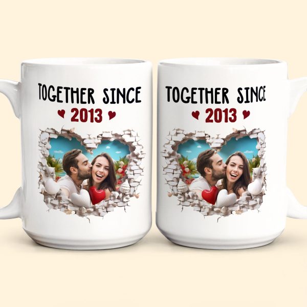 Custom Photo Together Since Anniversary Gift - Personalized Ceramic Mug - Gift For Couple, Husband Wife NH96 Custom Photo Together Since Anniversary Gift - Personalized Ceramic Mug - Gift For Couple, Husband Wife NH96