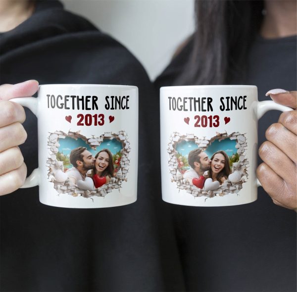 Custom Photo Together Since Anniversary Gift - Personalized Ceramic Mug - Gift For Couple, Husband Wife NH96 Custom Photo Together Since Anniversary Gift - Personalized Ceramic Mug - Gift For Couple, Husband Wife NH96