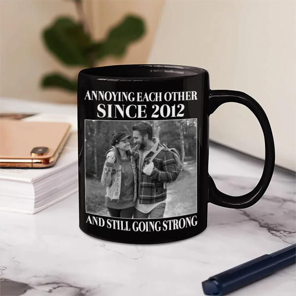 Custom Photo Vintage Annoying Each Other Since - Personalized Mug Custom Photo Vintage Annoying Each Other Since - Personalized Mug
